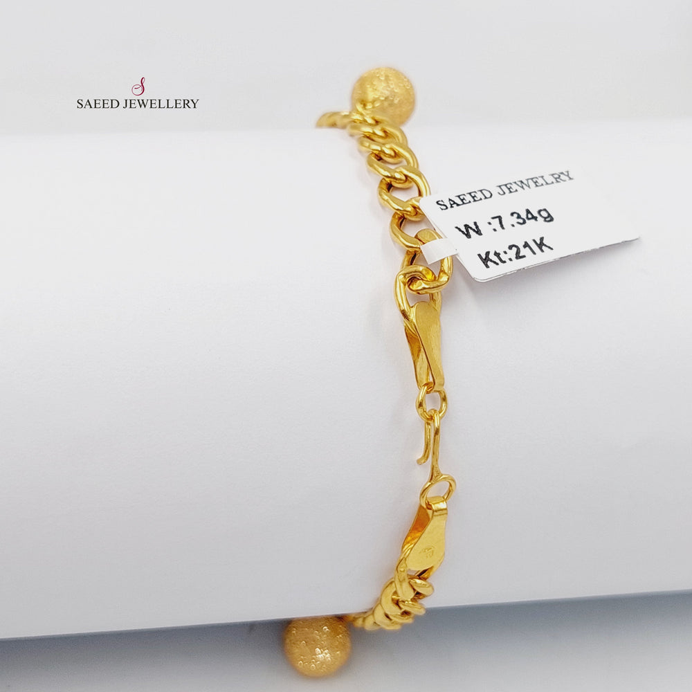 21K Gold Balls Dandash Bracelet by Saeed Jewelry - Image 2