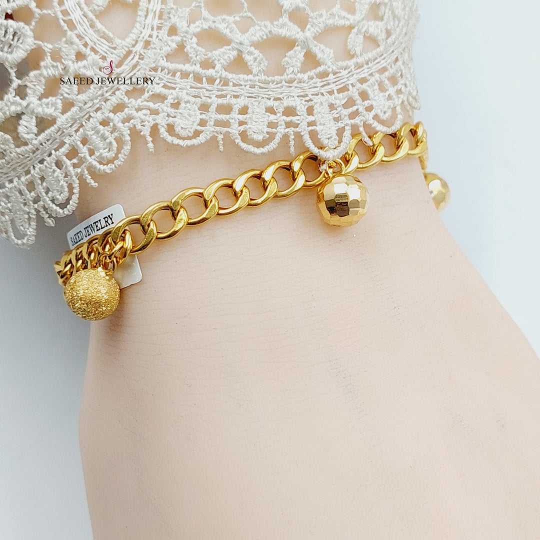 21K Gold Balls Dandash Bracelet by Saeed Jewelry - Image 5