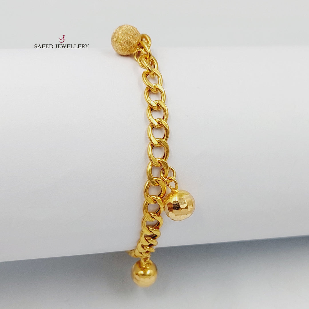 21K Gold Balls Dandash Bracelet by Saeed Jewelry - Image 4