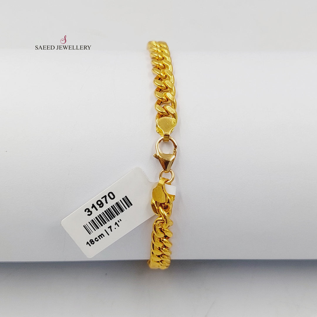 21K Gold Balls Leaf Bracelet by Saeed Jewelry - Image 4