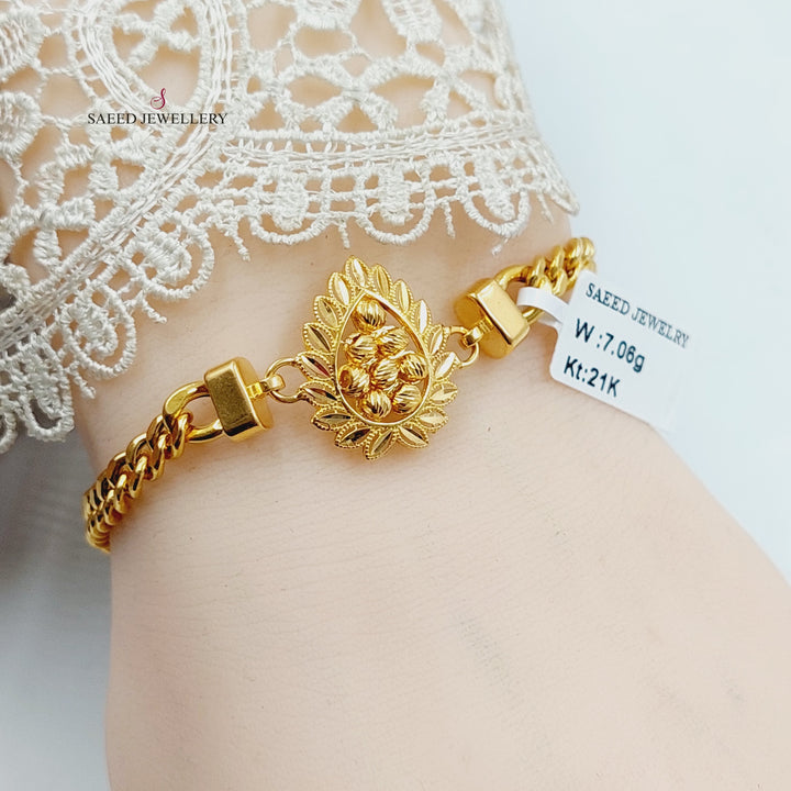 21K Gold Balls Leaf Bracelet by Saeed Jewelry - Image 5