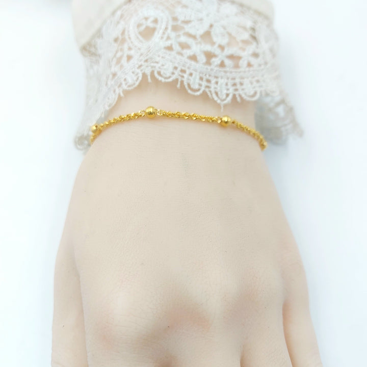 Balls Rope Bracelet Made of 21K Gold by Saeed Jewelry 