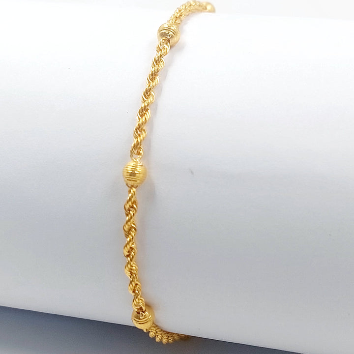 Balls Rope Bracelet Made of 21K Gold by Saeed Jewelry 