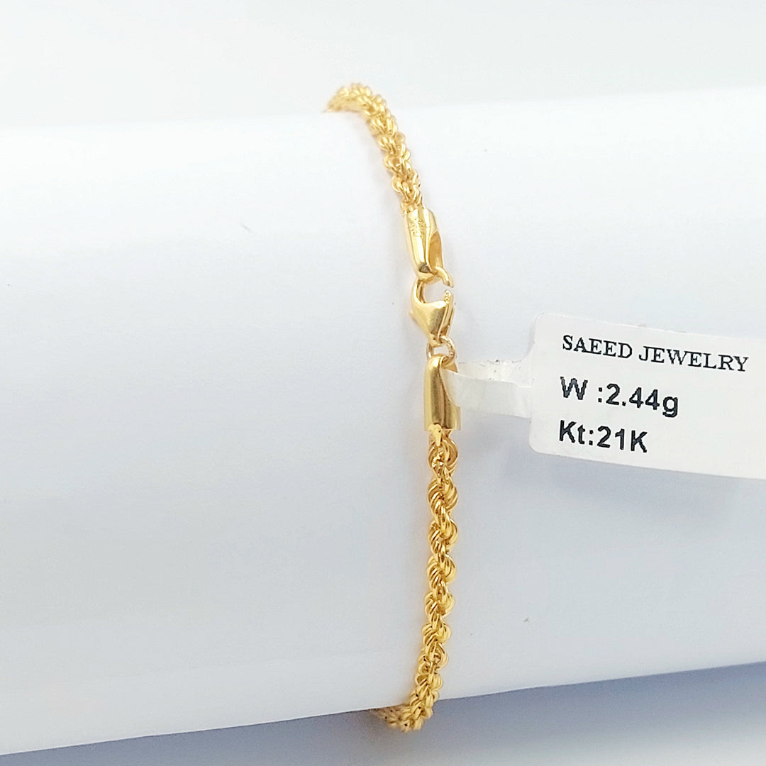 Balls Rope Bracelet Made of 21K Gold by Saeed Jewelry 