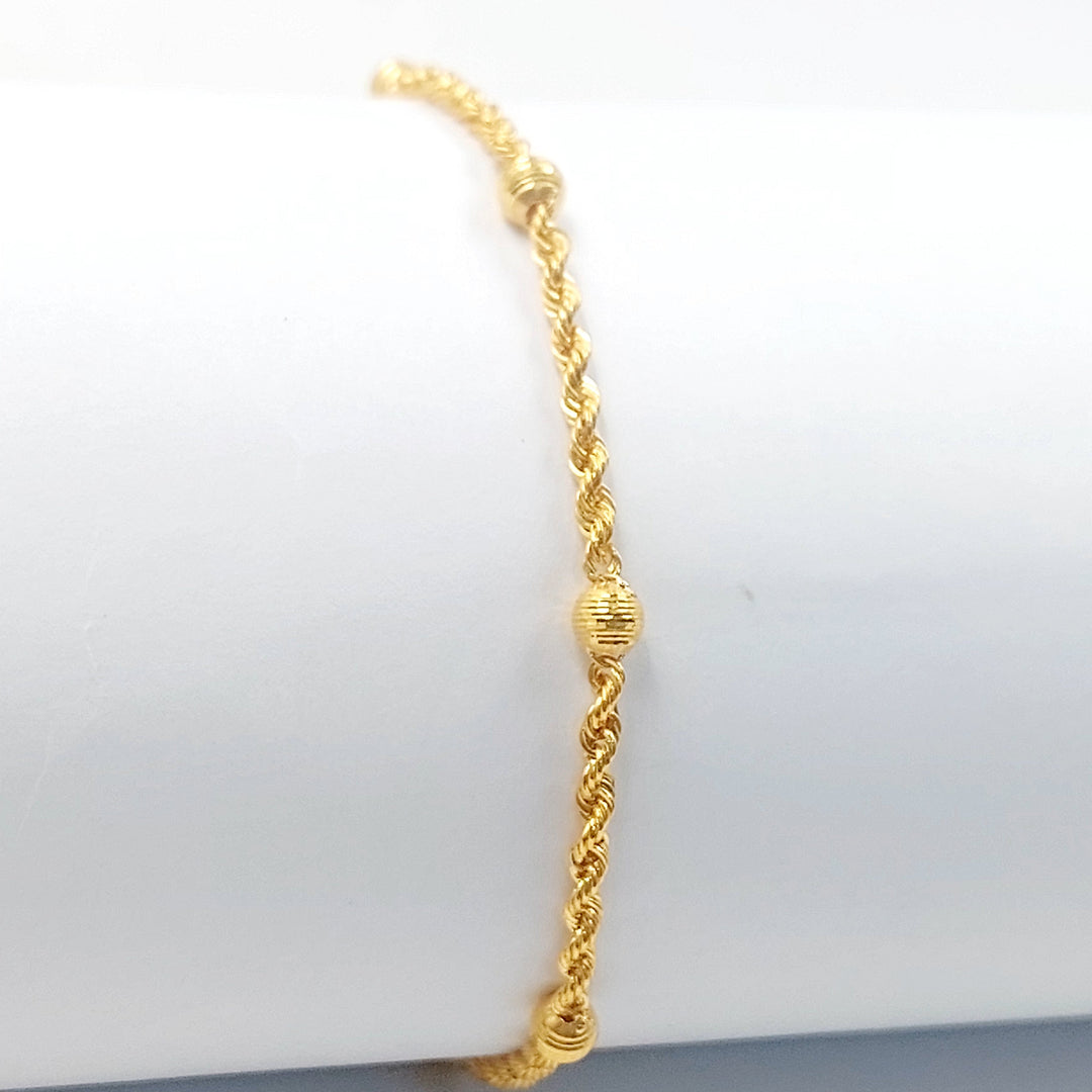 Balls Rope Bracelet Made of 21K Gold by Saeed Jewelry 