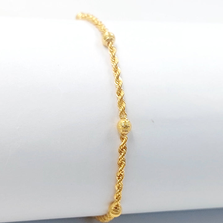 Balls Rope Bracelet Made of 21K Gold by Saeed Jewelry 