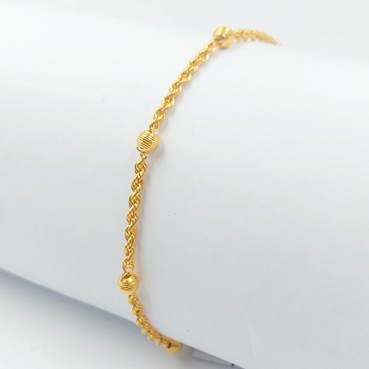Balls Rope Bracelet Made of 21K Gold by Saeed Jewelry 