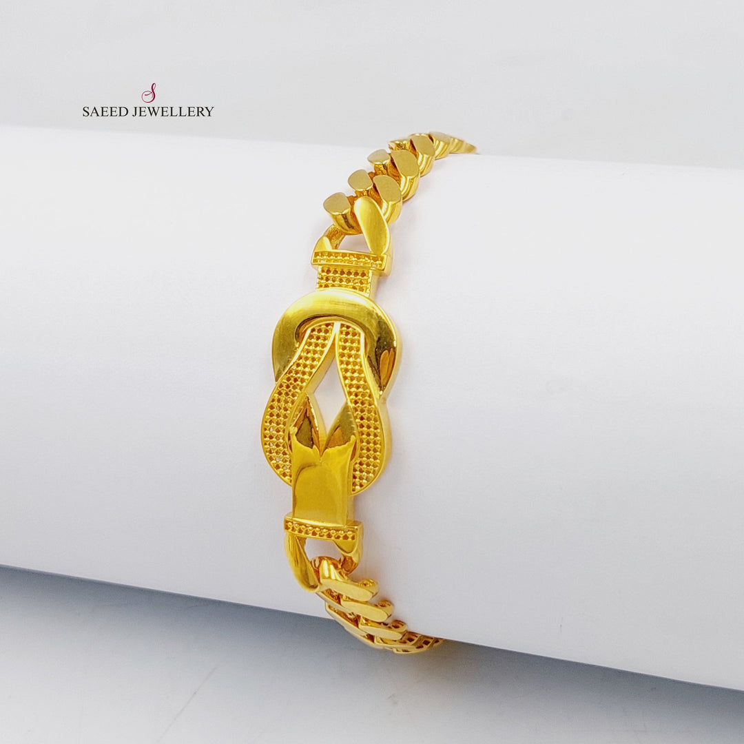 21K Gold Belt Cuban Links Bracelet by Saeed Jewelry - Image 1