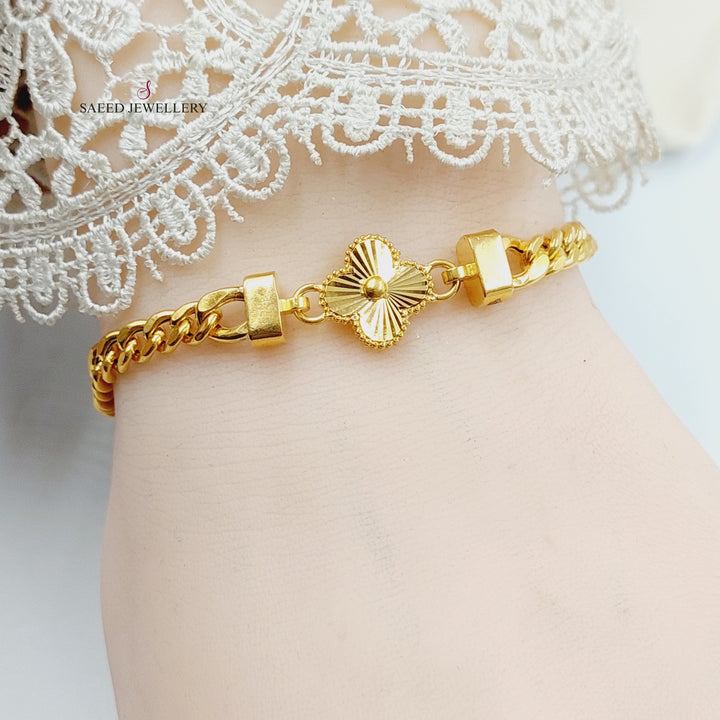 21K Gold Clover Bracelet by Saeed Jewelry - Image 5