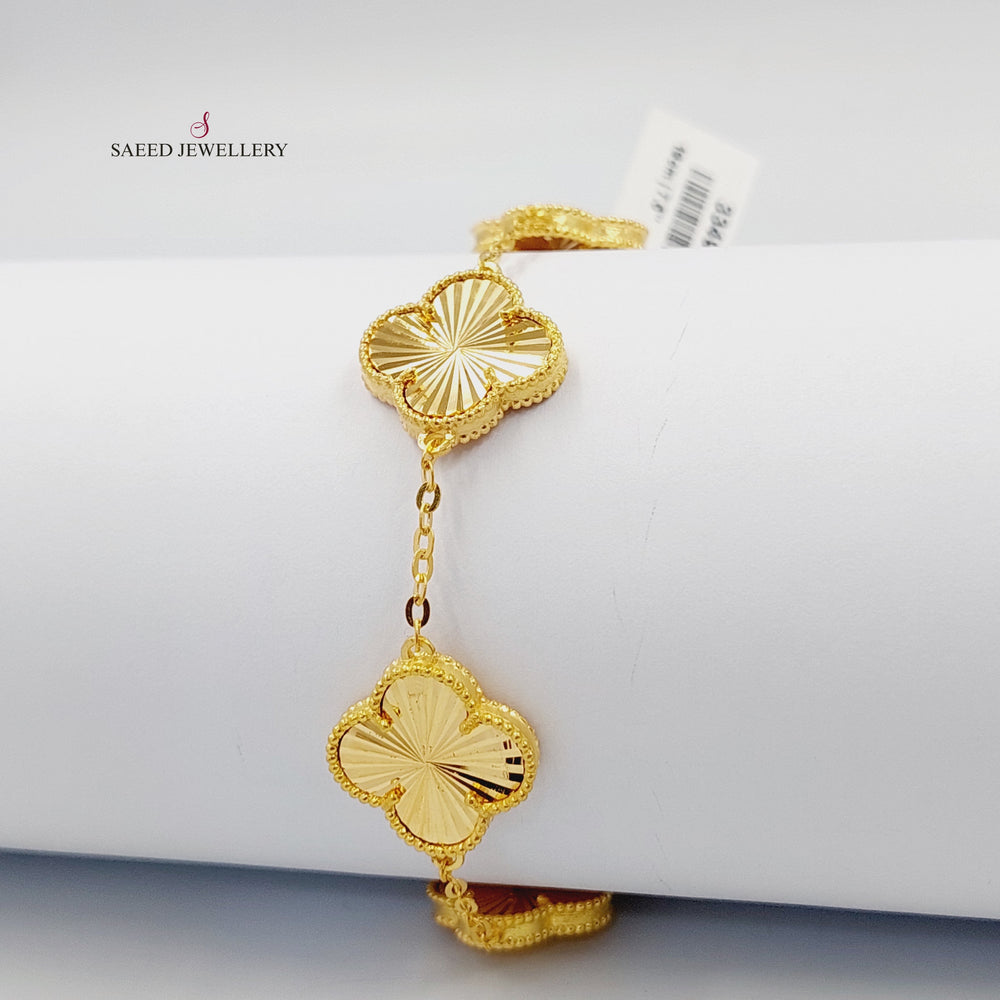 Clover Bracelet Made of 21K Gold by Saeed Jewelry 