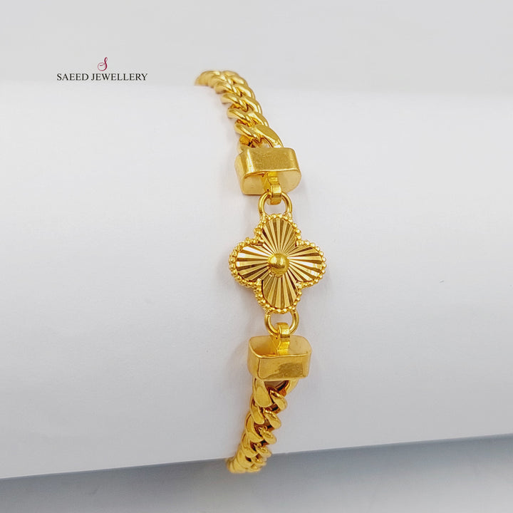 21K Gold Clover Bracelet by Saeed Jewelry - Image 1