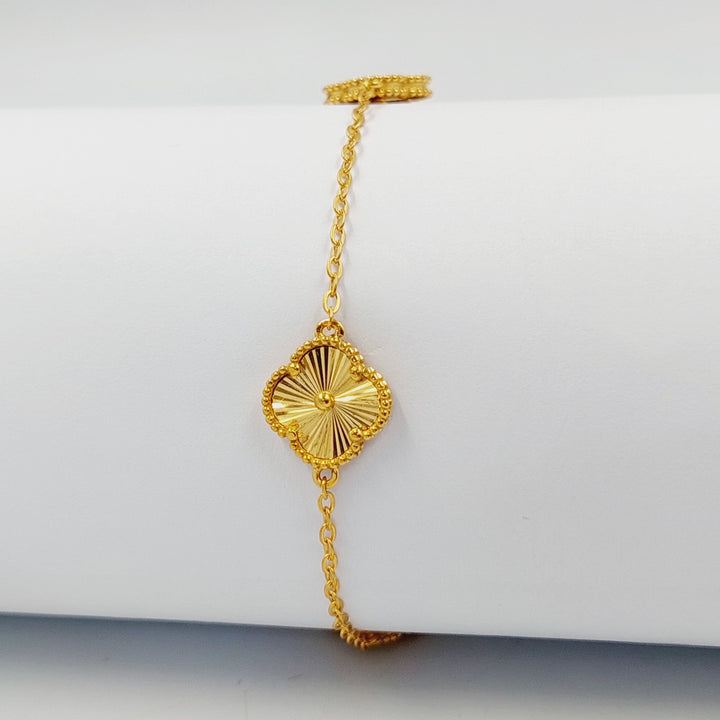 21K Gold Clover Bracelet by Saeed Jewelry - Image 1