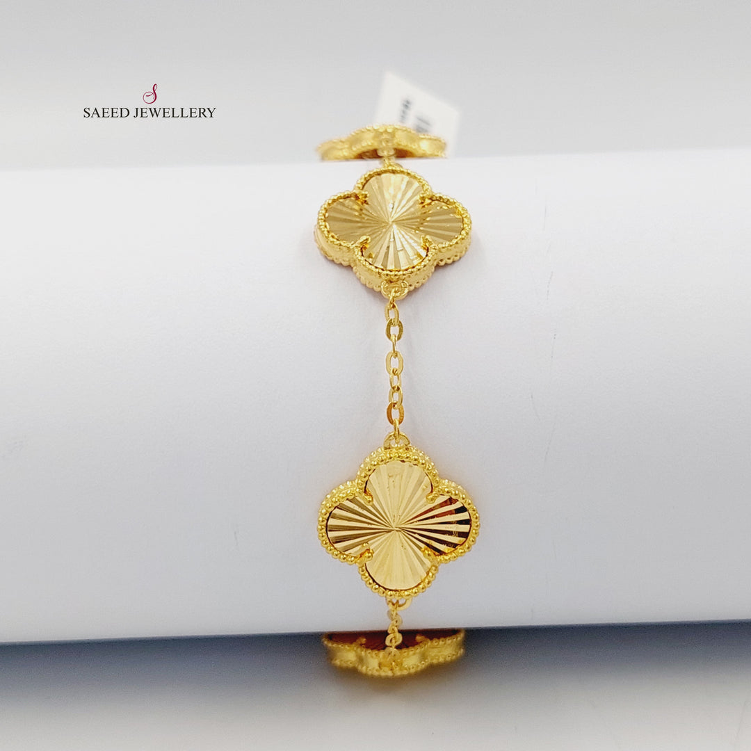 Clover Bracelet Made of 21K Gold by Saeed Jewelry 