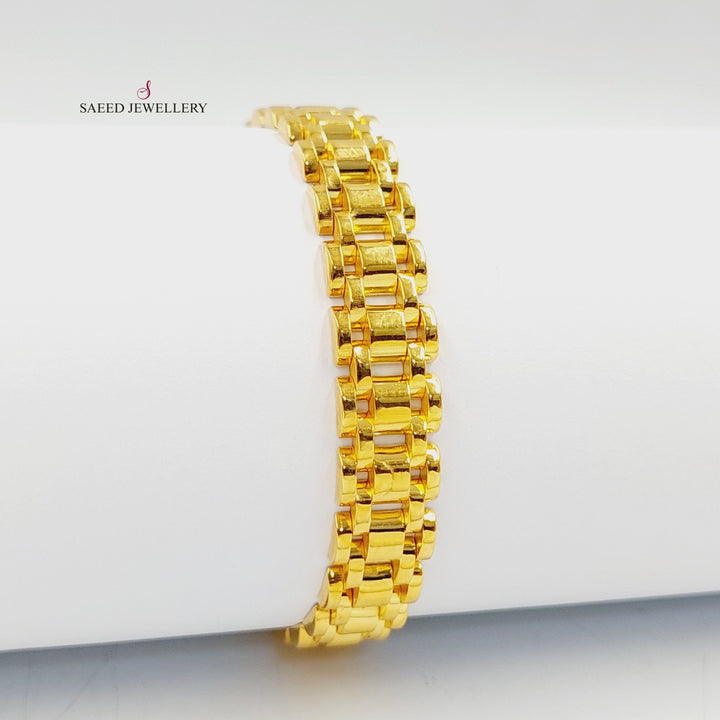 21K Gold Crown Cuban Links Bracelet by Saeed Jewelry - Image 1