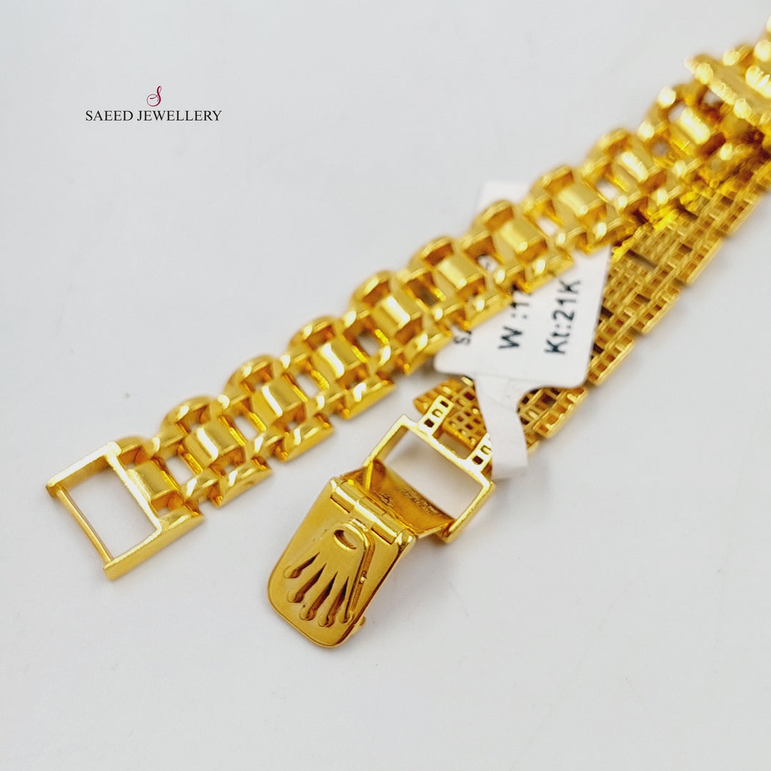 21K Gold Crown Cuban Links Bracelet by Saeed Jewelry - Image 9