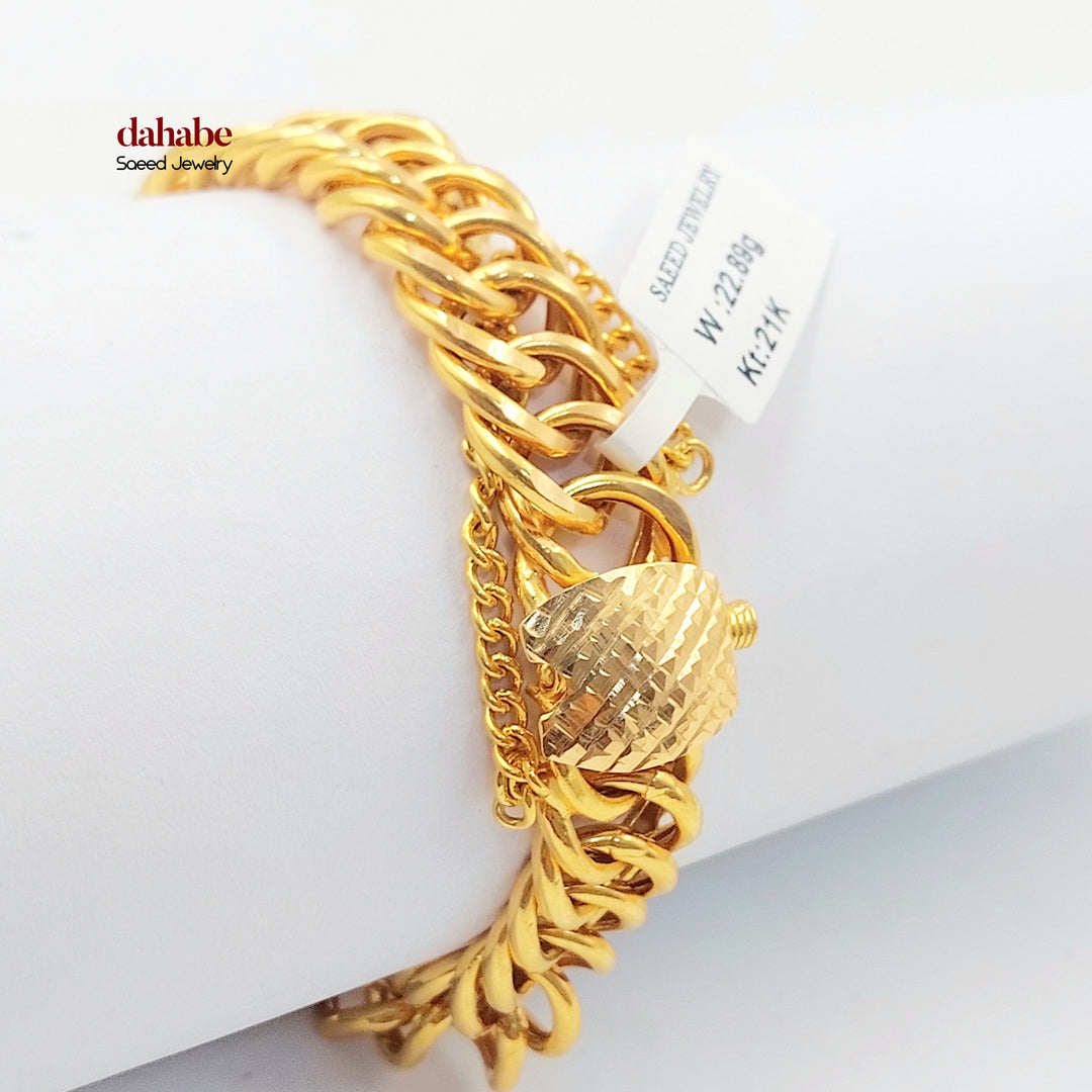 21K اسوارة جنزير-مجوهرات الشيخ سعيد-Saeed Jewelry 