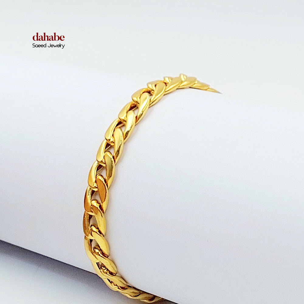 Cuban Links Bracelet Made of 21K Gold by Saeed Jewelry 