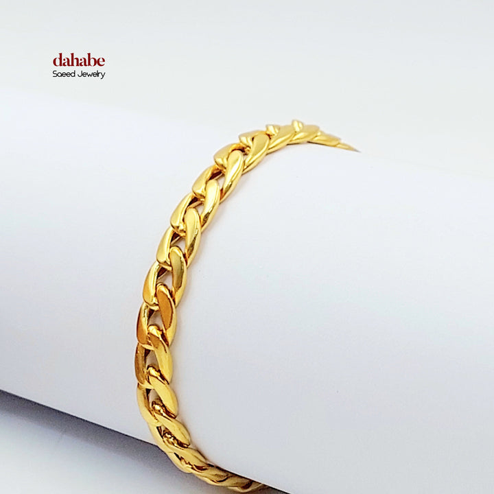 Cuban Links Bracelet Made of 21K Gold by Saeed Jewelry 