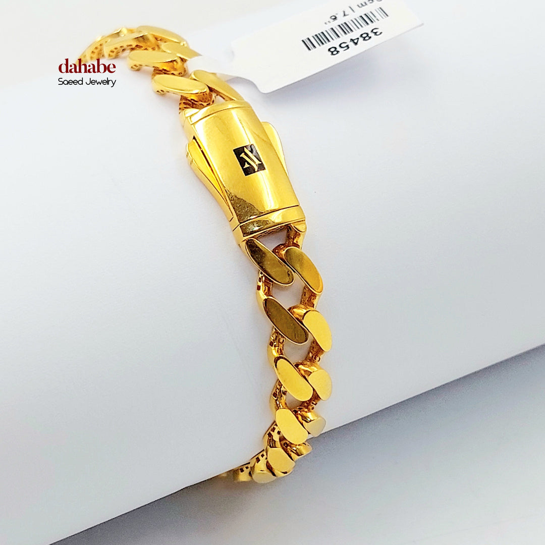 Cuban Links Bracelet Made of 21K Gold by Saeed Jewelry 
