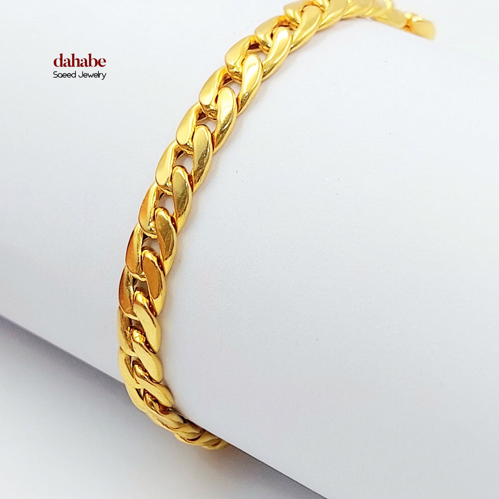 Cuban Links Bracelet Made of 21K Gold by Saeed Jewelry 