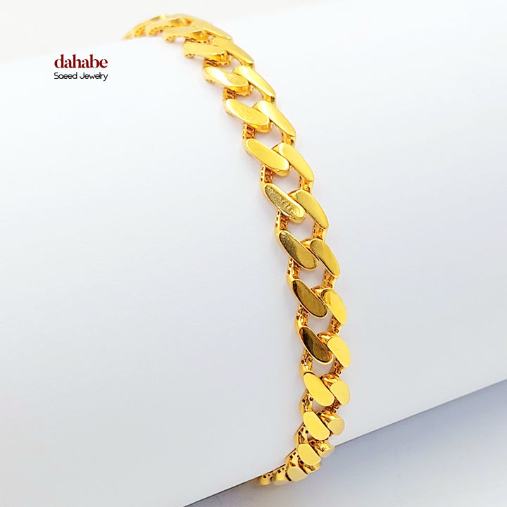Cuban Links Bracelet Made of 21K Gold by Saeed Jewelry 