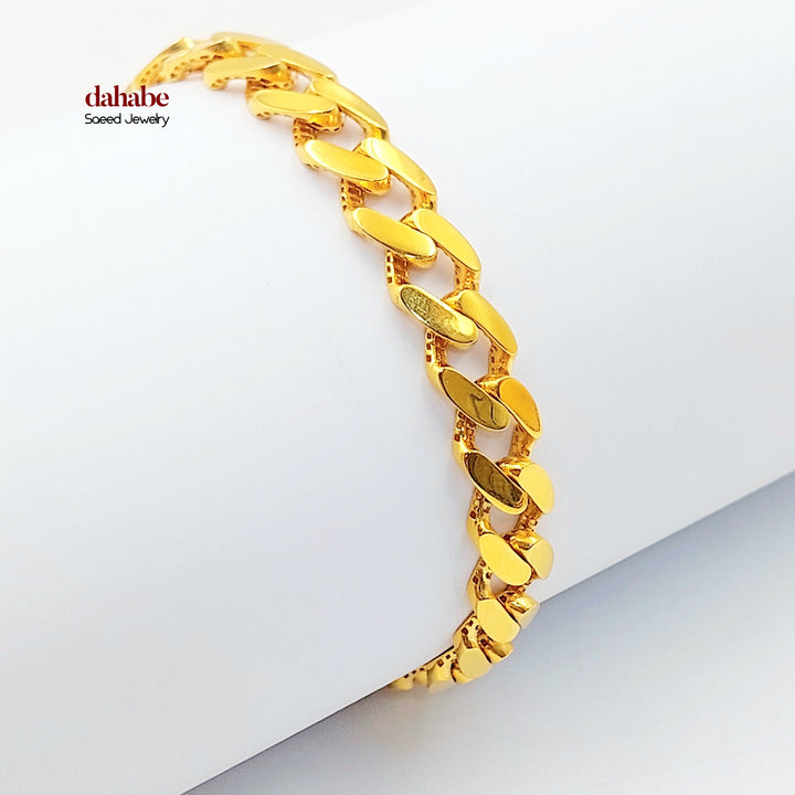 Cuban Links Bracelet Made of 21K Gold by Saeed Jewelry 