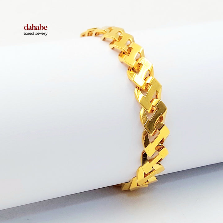 Cuban Links Bracelet Made of 21K Gold by Saeed Jewelry 