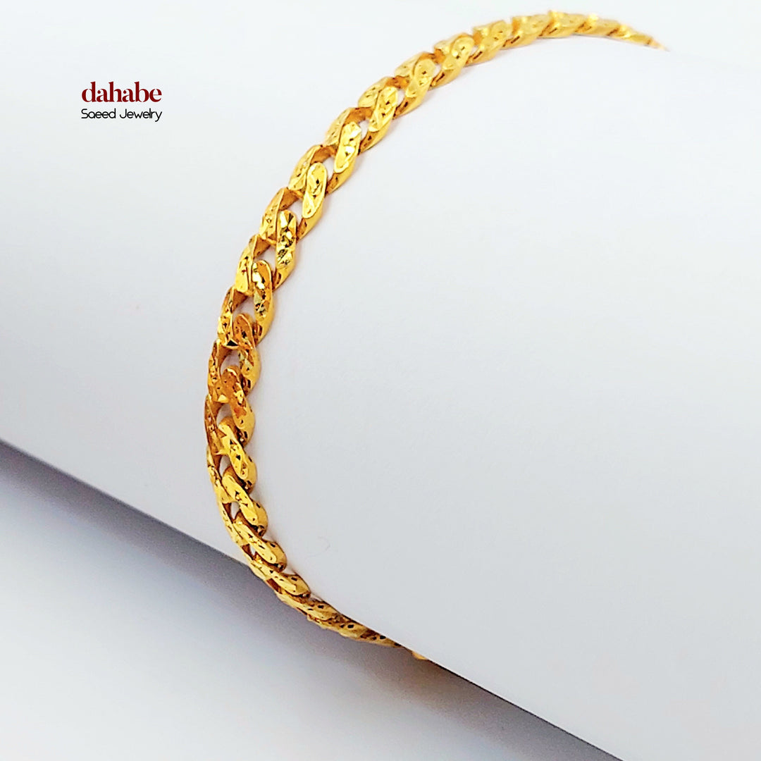 Cuban Links Bracelet Made of 21K Gold by Saeed Jewelry 