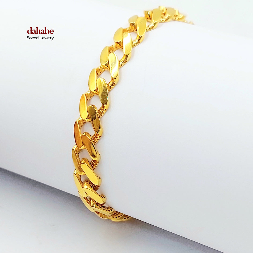 Cuban Links Bracelet Made of 21K Gold by Saeed Jewelry 