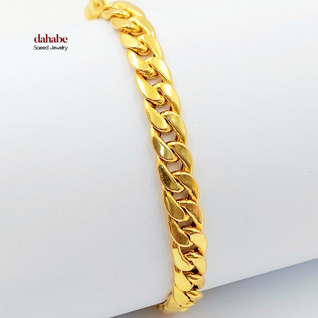 Cuban Links Bracelet Made of 21K Gold by Saeed Jewelry 
