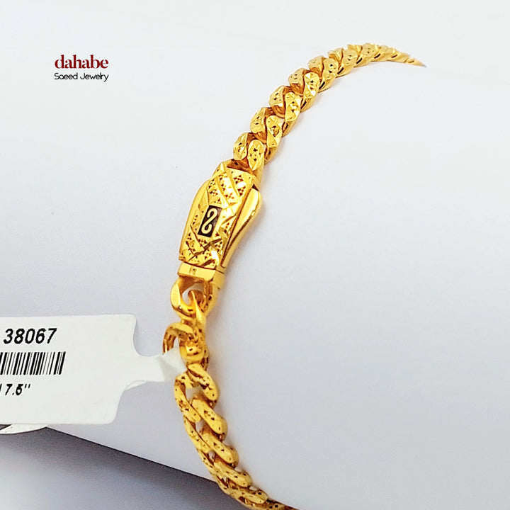 Cuban Links Bracelet Made of 21K Gold by Saeed Jewelry 