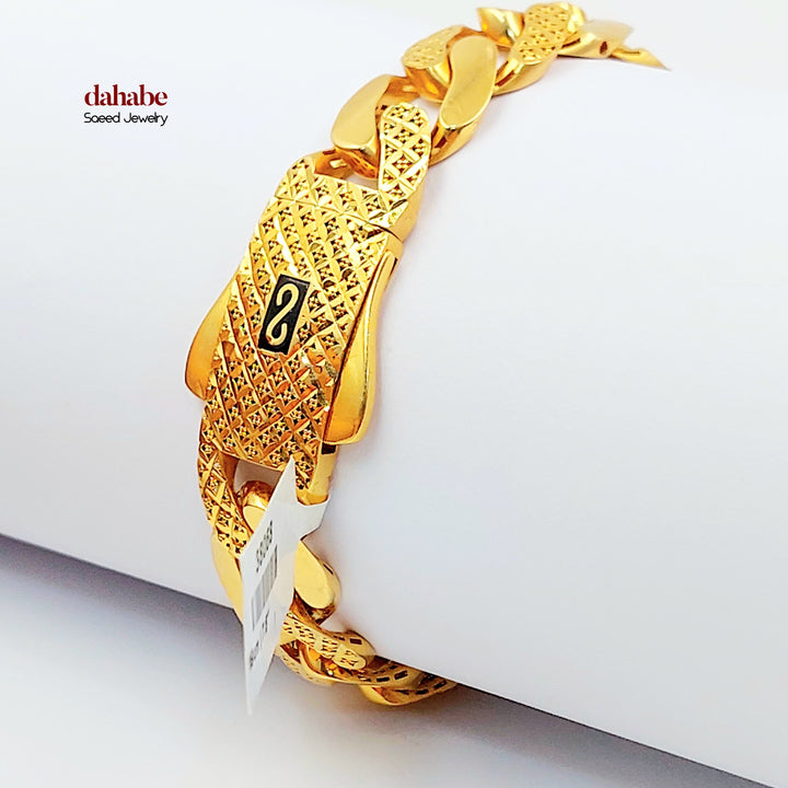 Cuban Links Bracelet Made of 21K Gold by Saeed Jewelry 