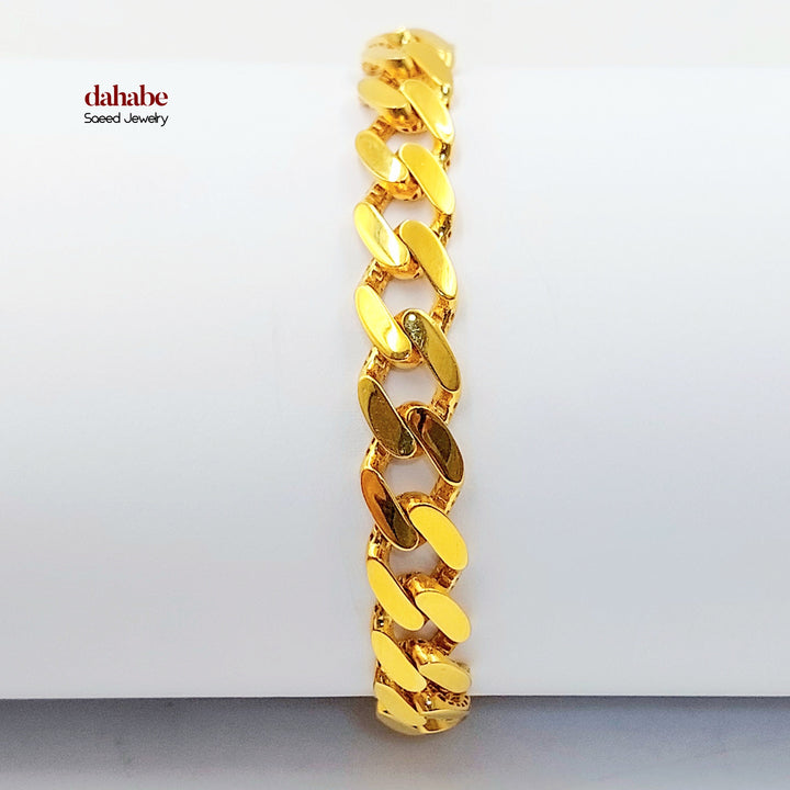 Cuban Links Bracelet Made of 21K Gold by Saeed Jewelry 
