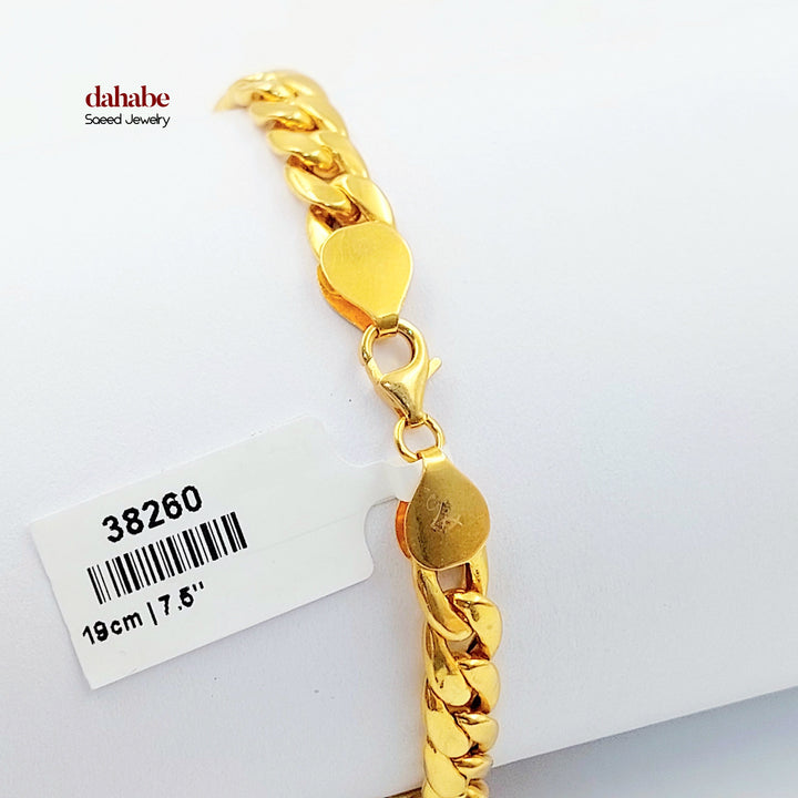 Cuban Links Bracelet Made of 21K Gold by Saeed Jewelry 