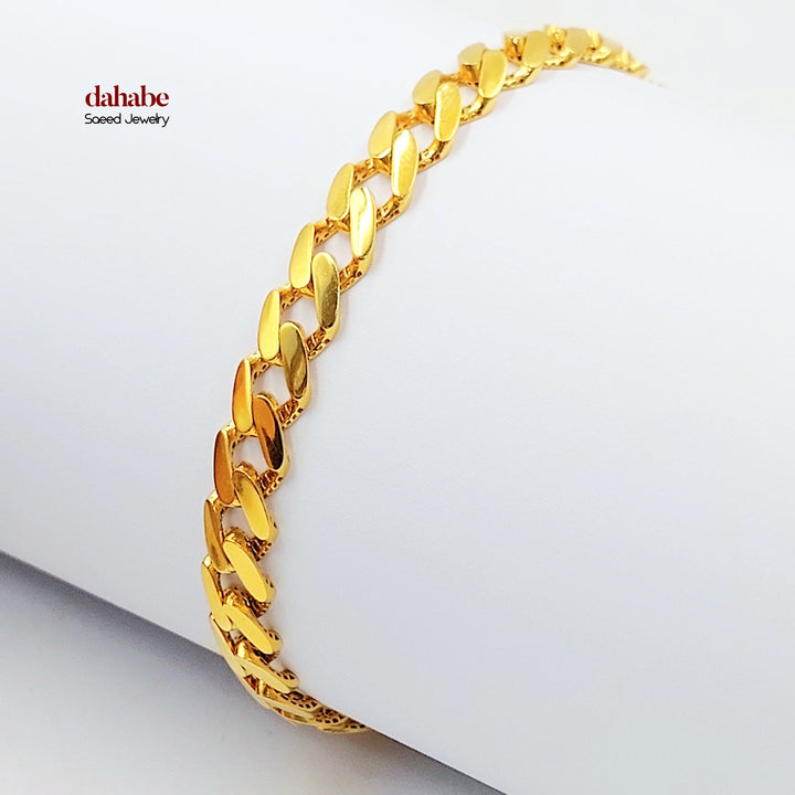 Cuban Links Bracelet Made of 21K Gold by Saeed Jewelry 