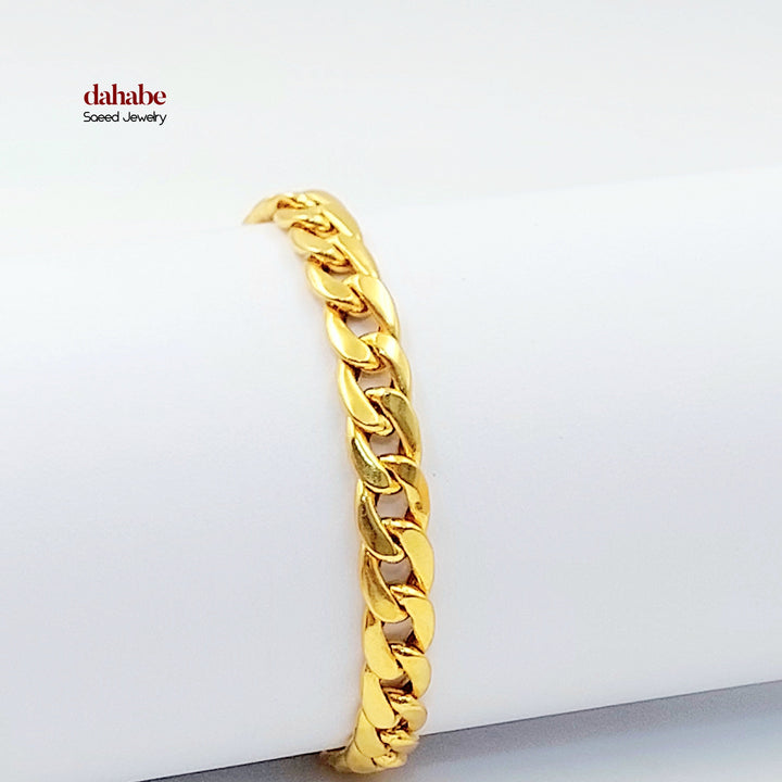 Cuban Links Bracelet Made of 21K Gold by Saeed Jewelry 