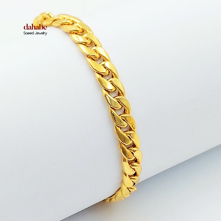 Cuban Links Bracelet Made of 21K Gold by Saeed Jewelry 