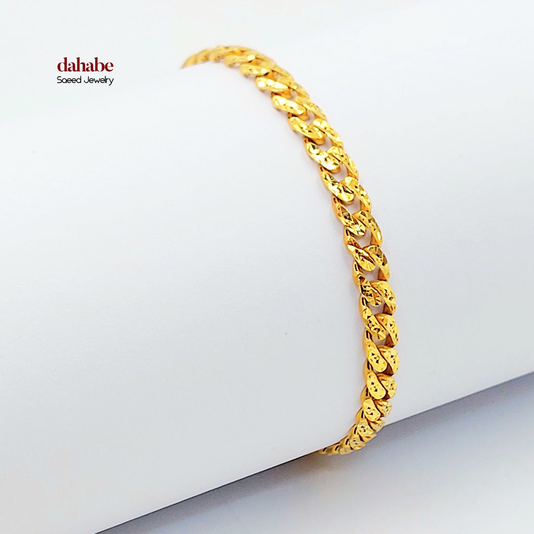 Cuban Links Bracelet Made of 21K Gold by Saeed Jewelry 