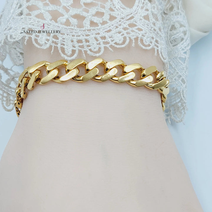 Cuban Links Bracelet Made of 21K Gold by Saeed Jewelry 