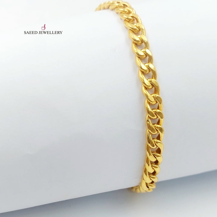Cuban Links Bracelet Made of 21K Gold by Saeed Jewelry 