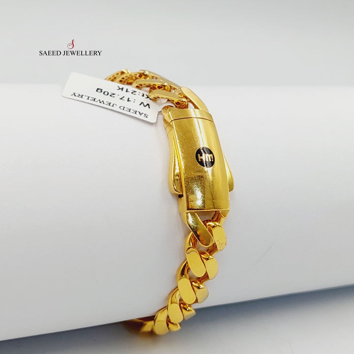 21K Gold Cuban Links Bracelet by Saeed Jewelry - Image 3