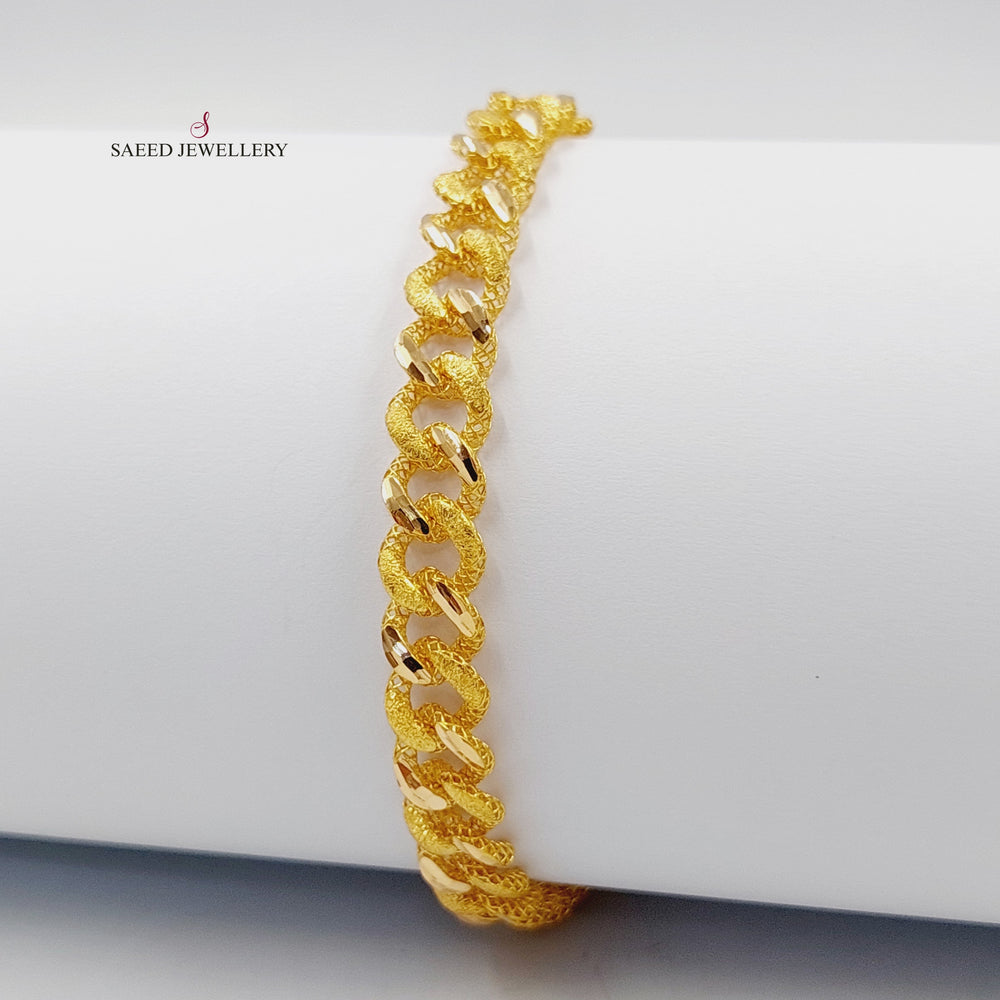 21K Gold Cuban Links Bracelet by Saeed Jewelry - Image 2