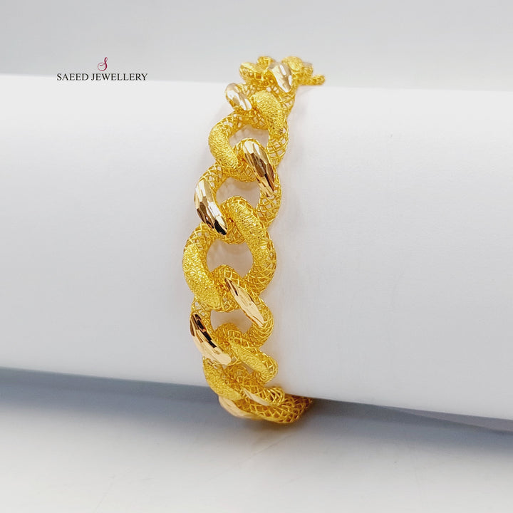 21K Gold Cuban Links Bracelet by Saeed Jewelry - Image 2