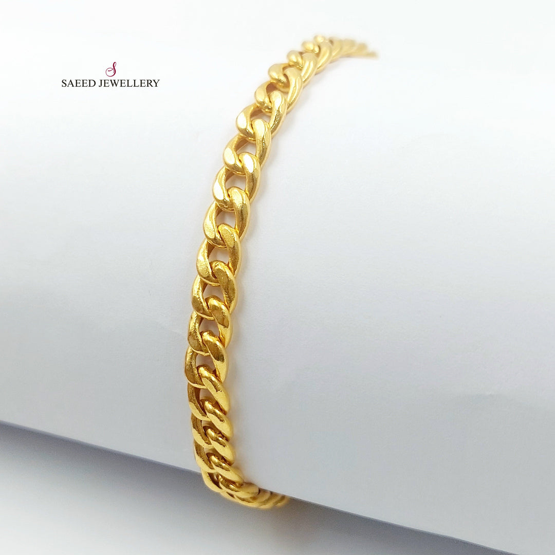 Cuban Links Bracelet Made of 21K Gold by Saeed Jewelry 