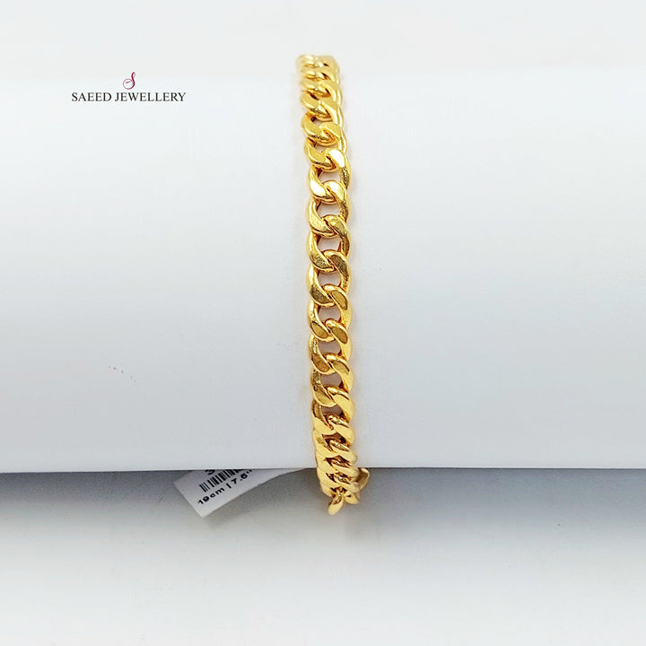 Cuban Links Bracelet Made of 21K Gold by Saeed Jewelry 