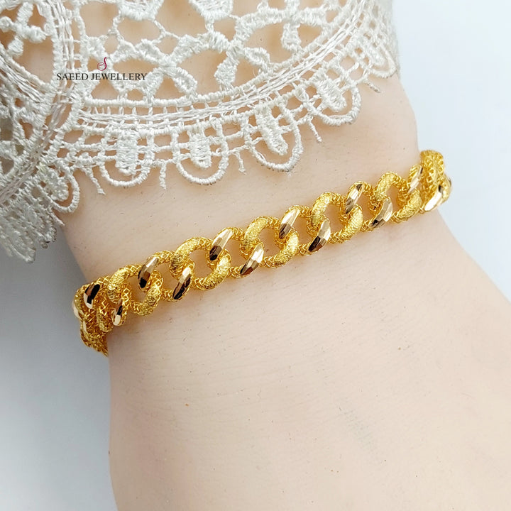 21K Gold Cuban Links Bracelet by Saeed Jewelry - Image 5