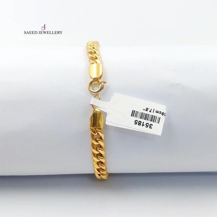 Cuban Links Bracelet Made of 21K Gold by Saeed Jewelry 