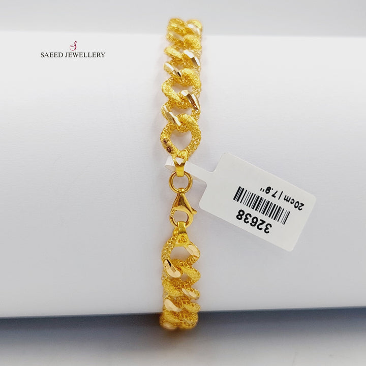 21K Gold Cuban Links Bracelet by Saeed Jewelry - Image 4