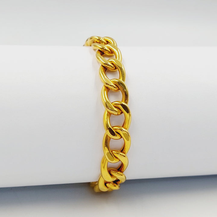 21K Gold Cuban Links Bracelet by Saeed Jewelry - Image 3