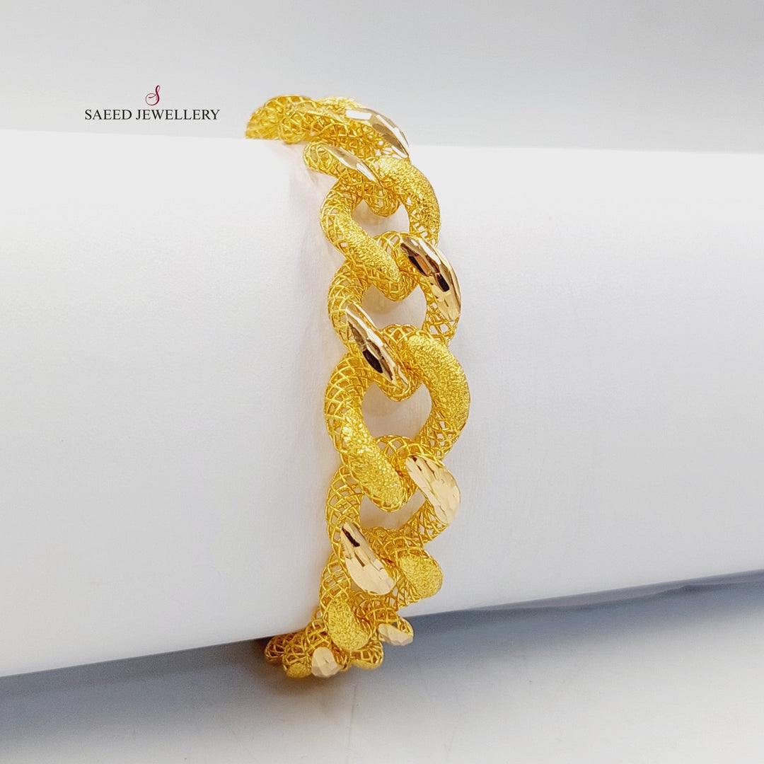 21K Gold Cuban Links Bracelet by Saeed Jewelry - Image 4